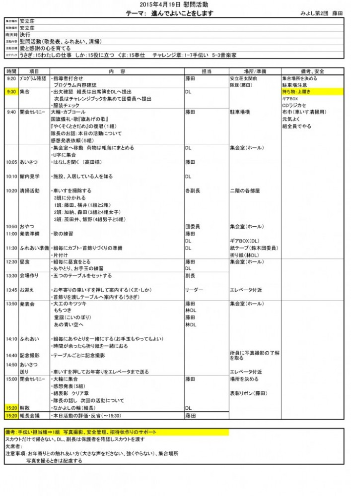 慰問活動計画書419_01