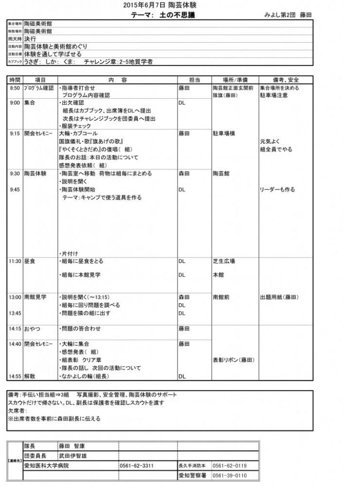 陶芸体験活動計画書607_01